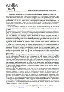 Déclaration liminaire SNES-FSU GT barême 24 mai 2108
